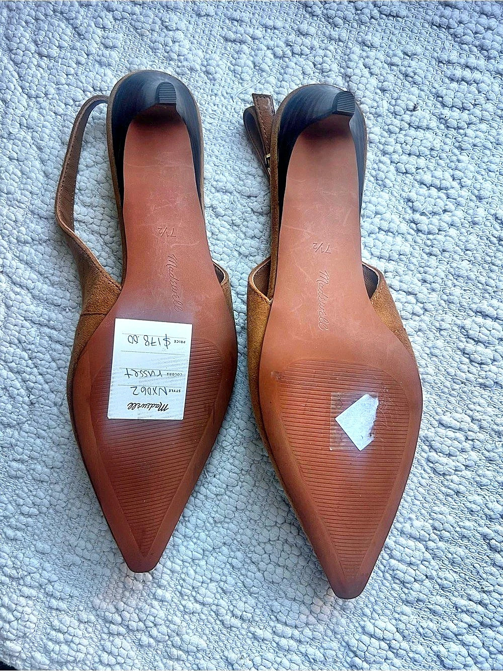 Madewell The Emilie Suede Slingback Pump Brown Heels - Picture 2 of 4